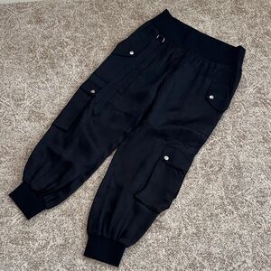 Cinq a Sept black ‘Giles’ jogger pants.